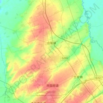 Mapa topográfico 合隆镇, altitud, relieve