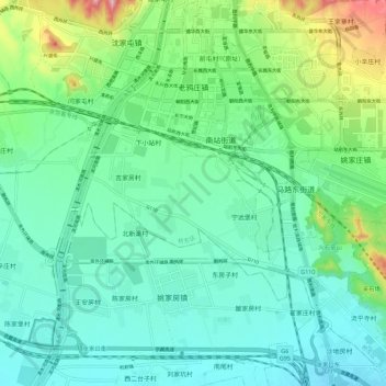 Mapa topográfico 老鸦庄镇, altitud, relieve