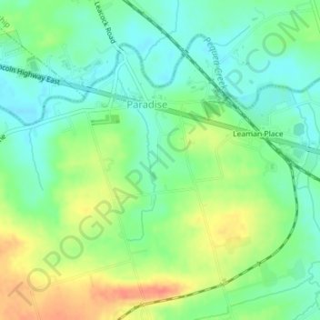 Mapa topográfico Paradise, altitud, relieve