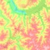 Mapa topográfico Icém, altitud, relieve