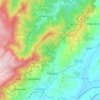 Mapa topográfico Teixoso e Sarzedo, altitud, relieve