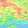Mapa topográfico Hampshire, altitud, relieve