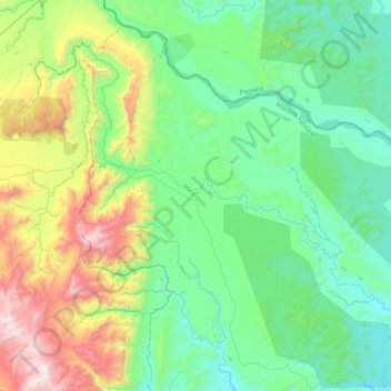 Mapa topográfico Macuma, altitud, relieve