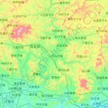 Mapa topográfico 青龙满族自治县, altitud, relieve