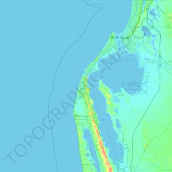 Mapa topográfico City Of Mandurah, altitud, relieve