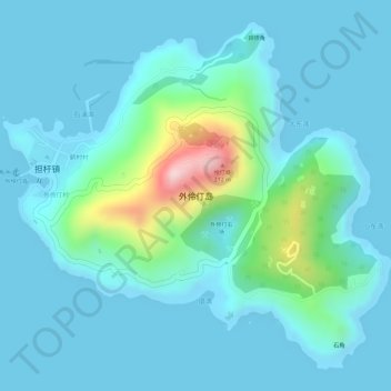 Mapa topográfico 外伶仃岛, altitud, relieve