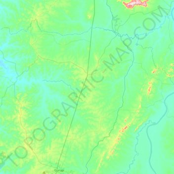 Mapa topográfico Aliança do Tocantins, altitud, relieve