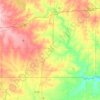 Mapa topográfico Washita County, altitud, relieve
