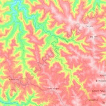 Mapa topográfico Vista Alegre, altitud, relieve