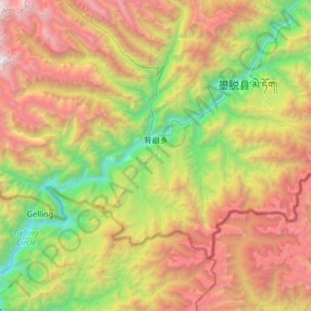 Mapa topográfico 背崩乡, altitud, relieve