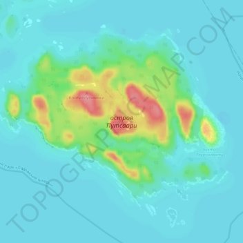 Mapa topográfico остров Путсаари, altitud, relieve