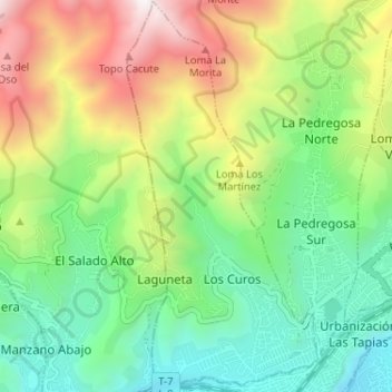 Mapa topográfico Parroquia Osuna Rodríguez, altitud, relieve