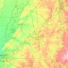 Mapa topográfico West Tennessee, altitud, relieve
