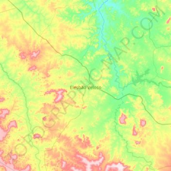 Mapa topográfico Elesbão Veloso, altitud, relieve