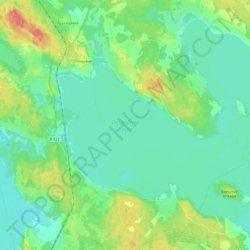 Mapa topográfico Отрадное озеро, altitud, relieve