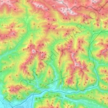 Mapa topográfico Moggio Udinese, altitud, relieve