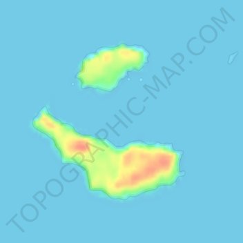 Mapa topográfico San Juan Islands, altitud, relieve