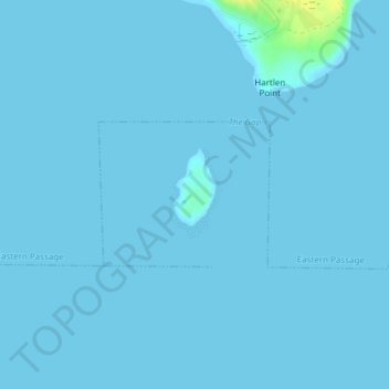 Mapa topográfico Devils Island, altitud, relieve