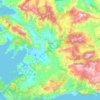 Mapa topográfico Milas, altitud, relieve