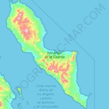 Mapa topográfico Archangel Island, altitud, relieve