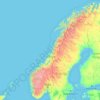Mapa topográfico Norwegen, altitud, relieve