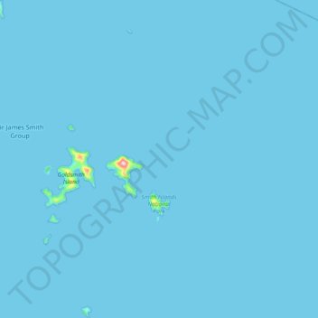 Mapa topográfico Smith Islands National Park, altitud, relieve