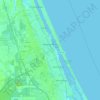 Mapa topográfico Daytona Beach, altitud, relieve