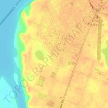 Mapa topográfico Barrio San Ramon, altitud, relieve