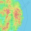 Mapa topográfico Prefectura de Iwate, altitud, relieve