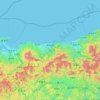 Mapa topográfico Prefectura de Tottori, altitud, relieve