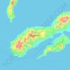 Mapa topográfico Ambon Island, altitud, relieve