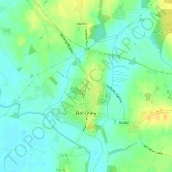 Mapa topográfico Berkeley, altitud, relieve