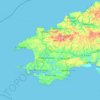 Mapa topográfico Pembrokeshire, altitud, relieve