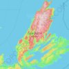 Mapa topográfico Cape Bretoneiland, altitud, relieve