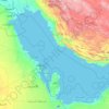 Mapa topográfico Golfo Pérsico, altitud, relieve
