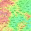 Mapa topográfico Hubei, altitud, relieve