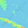Mapa topográfico The Bahamas, altitud, relieve