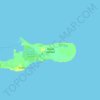Mapa topográfico Grand Cayman, altitud, relieve