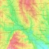 Mapa topográfico Dallas, altitud, relieve