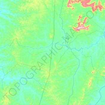 Mapa topográfico Crixás do Tocantins, altitud, relieve