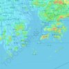 Mapa topográfico 珠江口, altitud, relieve