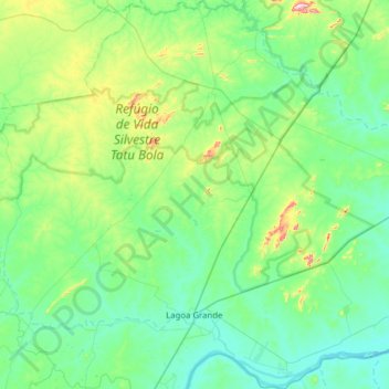 Mapa topográfico Lagoa Grande, altitud, relieve