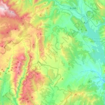 Mapa topográfico Aínsa-Sobrarbe/L´Aínsa-Sobrarbe, altitud, relieve