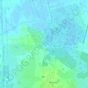 Mapa topográfico 33440, altitud, relieve
