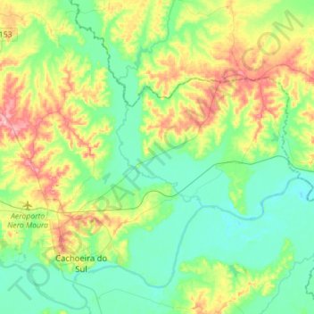 Mapa topográfico Bosque, altitud, relieve
