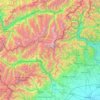 Mapa topográfico Walliser Alpen, altitud, relieve