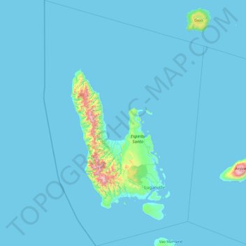 Mapa topográfico Sanma, altitud, relieve