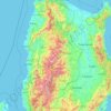 Mapa topográfico Cordillera Administrative Region, altitud, relieve