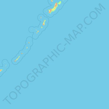 Mapa topográfico Kuril Islands, altitud, relieve