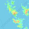 Mapa topográfico Daram Island, altitud, relieve